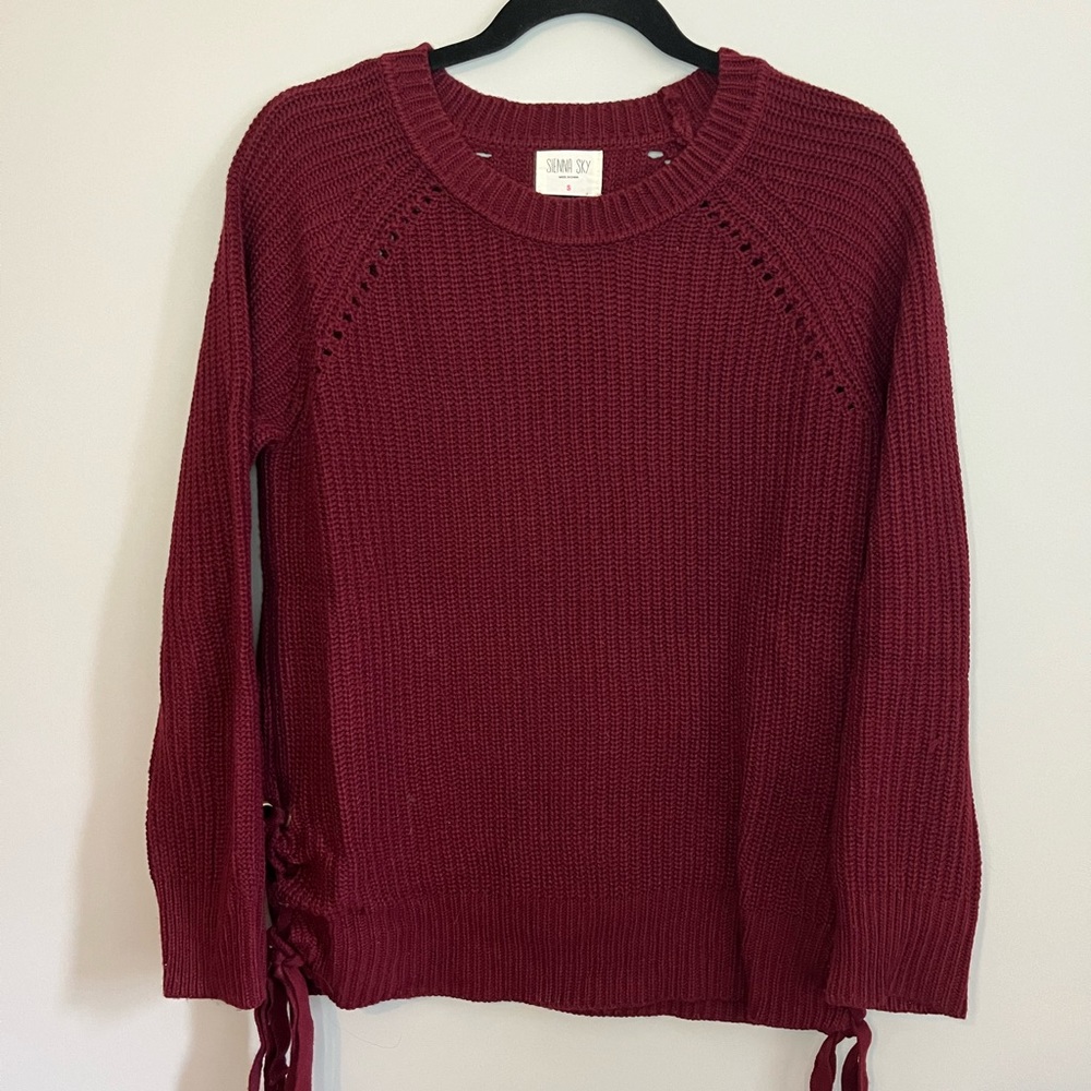 Maroon Knit Sweater - Small